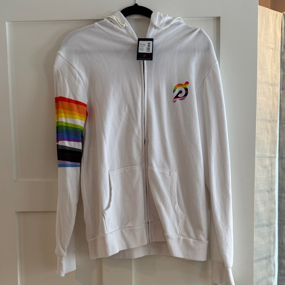 Peloton  Zip-Up Hoodie with Rainbow Sleeve